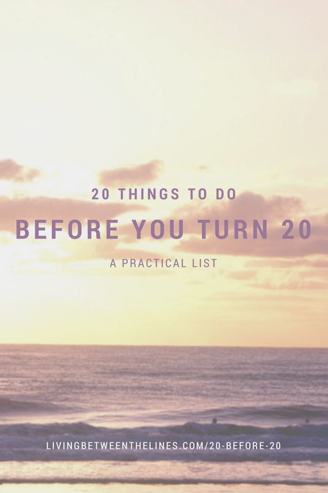 20 Things to do Before You Turn 20 - Living Between the Lines. Some 20 before 20 lists are huge and unweildly. This one is perfect for the practical thinker or someone without much time before their milestone birthday (like me!). A list of 20 little habits to make or break that will improve your life no matter your age! Spiritual Understanding, Monday Inspirational Quotes, Happy Monday Morning, Good Monday Morning, Turning 20, 20th Quote, Monday Quotes, 20th Birthday, Life Blogs