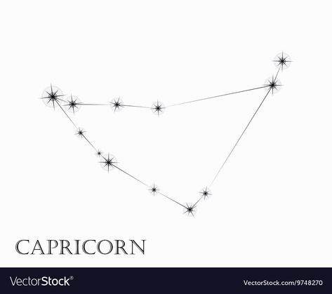 Capricorn Simple Tattoo, Capricorn Tattoo Constellation, Capricorn Star Constellation Tattoo, Capricorn Star Tattoo, Capricorn Drawing Zodiac, Capicorn Tatoos Ideas, Capricorn Symbols, Capricorn Star Constellation, Capricorn Stars