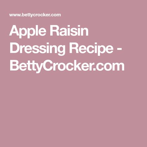 Apple Raisin Dressing Recipe - BettyCrocker.com Stuffing With Apples, Sunday Roast Chicken, Cornbread Stuffing, Brown Apple, Sunday Roast, Glass Baking Dish, Aromatic Herbs, Granny Smith Apples, Perfect Side Dish