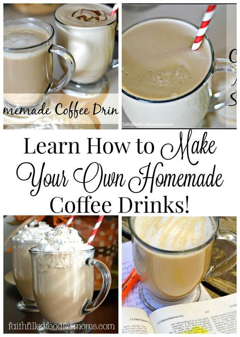 Learn How to Make Your Own Homemade Coffee Drinks at Home ~ Save tons of money by making your own coffee drinks! Learn how to make Espresso too! Make Espresso At Home, Coffee Drinks At Home, Homemade Coffee Drinks, Homemade Gourmet, Make Your Own Coffee, Espresso Recipes, Espresso At Home, Drinks At Home, Best Espresso Machine