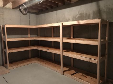 Basement Shelves Diy Basement Storage, Basement Shelving Ideas, Basement Shelves, Basement Storage Shelves, Basement Shelving, Build Your Own Shelves, Diy Storage Shelves, Industrial Shelf, Wall Storage Shelves