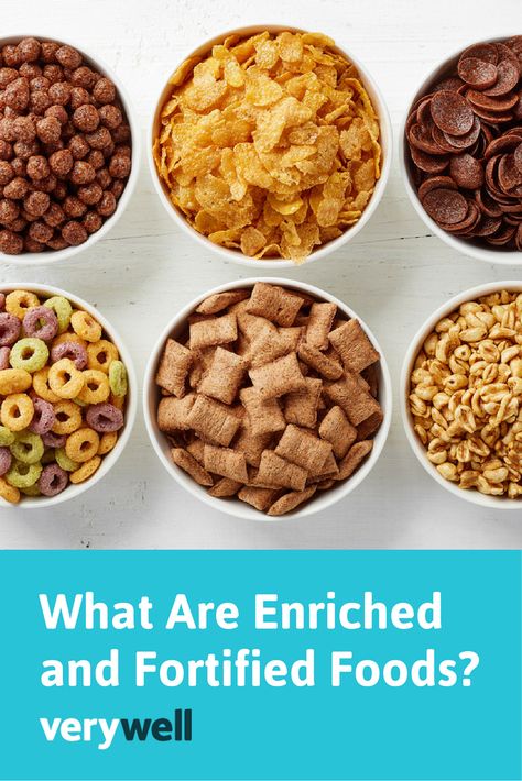 Foods that that are enriched or fortified have had one or more nutrients added to them, such as calcium, vitamin C, potassium, iron, protein or fiber. But they're not interchangeable terms. You could say that enrichment is a form of fortification, but fortification is not the same as enrichment. Learn more here! Food That Causes Inflammation, Fortified Cereals, Best Cereal, Healthy Cereal, Breakfast Choices, Fiber Rich Foods, High Fiber Foods, Healthy Shopping, Diet Vegetarian