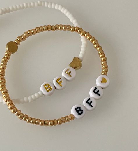 Galentines Friendship Bracelets, Best Friend Clay Bead Bracelets, Bff Bracelets For 2, Bracelets Bff, Bff Bracelet, Gifts For Best Friend, Cute Friendship Bracelets, Preppy Bracelets, Bff Bracelets