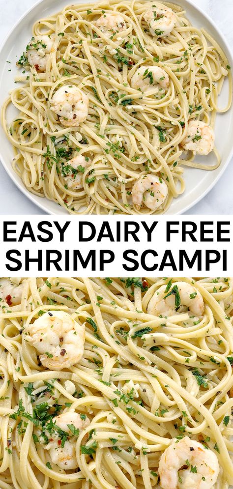 Dairy Free Linguine Recipes, Shrimp Scampi Sauce Recipe, Dairy Free Shrimp Recipes, Scampi Sauce Recipe, Shrimp Scampi Sauce, Shrimp Linguine Recipe, Dairy Free Pasta Recipes, Gluten Free Dairy Free Dinner, Shrimp Pasta Dishes