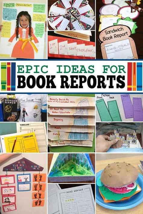 Book Report Projects Elementary, Book Report Projects Middle School, Book Report Poster Ideas, Book Report Ideas Middle School, Book Report Ideas Elementary, Kindergarten Book Report, Book Report Ideas, Creative Book Report, Books And Crafts