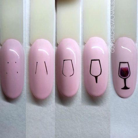 Nails Art Paso A Paso, Drawing On Nails, Quick Nail Art, Wine Nails, Fake Nails Designs, Beauty Hacks Nails, Nail Drawing, Nail Art For Beginners, Nail Art Techniques