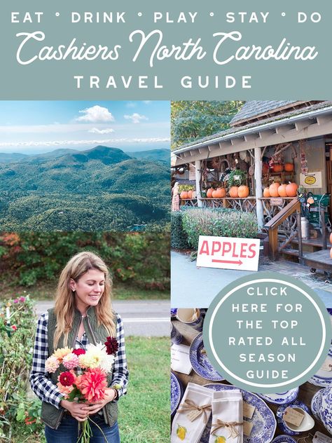 Picking dahlias, bar be que and antique shopping, this small north carolina mountain town has it all! Cashiers North Carolina, Nc Travel, Highlands North Carolina, Cashiers Nc, North Carolina Vacations, Highlands Nc, Southern Travel, North Carolina Travel, Western Nc