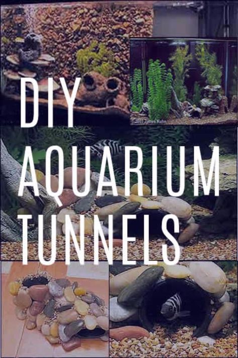 DIY Aquarium Ideas - DIY Aquarium Tunnels - Cool and Easy Decorations for Tank Aquariums, Mason Jar, Wall and Stand Projects for Fish - Creative Background Ideas - Fun Tutorials for Kids to Make With Plants and Decor - Best Home Decor and Crafts by DIY JOY How To Make Fish Tank Decorations, Fish Tank Hideouts Diy, Diy Fish Tank Tunnel, Diy Aquarium Rocks, Fish Tank Tunnel, Fish Tank Diy Decorations, Diy Fish Hideout, Cheap Aquarium Ideas, Diy Fish Aquarium Decor