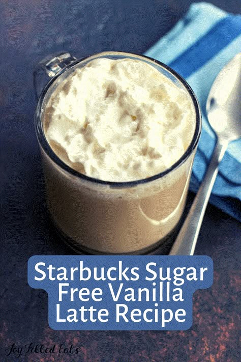 Sugar Free Iced Coffee, Vanilla Latte Recipe, Starbucks Vanilla Latte, Starbucks Flavors, Homemade Coffee Drinks, Cappuccino Recipe, Sugar Free Vanilla Syrup, Starbucks Vanilla, Creamer Recipe