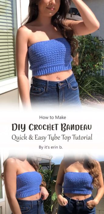 Crochet Bandeau Top Pattern Free, Bandeau Crochet Top, Crochet Tube Top Tutorial, Crochet Tube Top Pattern Free, Bandeau Top Pattern, Strapless Crochet Top, Tube Top Crochet, Tube Top Pattern, Granny Square Step By Step