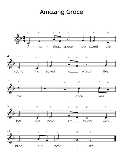 "\"Amazing Grace\" easy piano sheet music with letters and lyrics is perfect for beginner piano players." Piano Letters Songs, Amazing Grace Sheet Music, Easy Piano Music, Piano Songs Sheet Music, Sheet Music With Letters, Piano Songs For Beginners, Note Making, Piano Sheet Music Letters, Keyboard Sheet Music