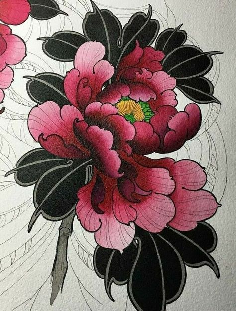 Japanese Peony Tattoo, Wildflowers Tattoo, Flores Tattoo, Japanese Flower Tattoo, Garden Tattoos, Floral Tattoo Sleeve, Tato Lengan, Peonies Tattoo, Japan Tattoo