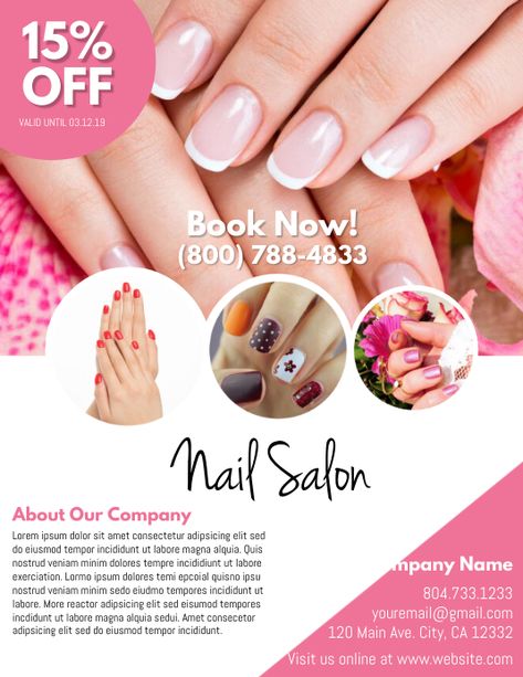 Nail Salon Flyer, Brochure Design Creative, Nail Business, Invert Colors, Pamphlet Design, Extension Designs, Promotional Flyers, Font Setting, Promotional Design