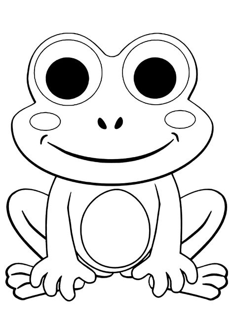 Frog Template, Frog Coloring, Frog Coloring Pages, Frog Pictures, Frog Drawing, Cartoon Coloring Pages, A Frog, Coloring Pages To Print, Cute Coloring Pages