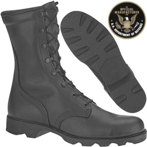 Men's Altama® 10" Combat Mil. Spec. Boot Black, BLACK, 8.5 - http://authenticboots.com/mens-altama-10-combat-mil-spec-boot-black-black-8-5/ Soldier Boots, Paratrooper Boots, Altama Boots, Belleville Boots, Army Clothes, Military Combat Boots, Combat Boots Men, Tan Leather Boots, Basic Training