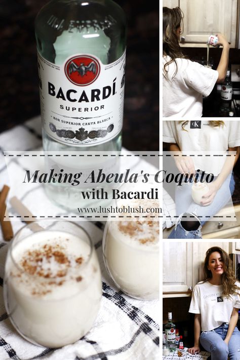 coquito recipe, bacardi coquito, drinks to make with bacardi, holiday drinks, holiday creamy drinks, holiday cocktail ideas, cinnamon cocktails, family traditions, authentic puerto rican coquito recipe Puerto Rican Coquito Recipe Bacardi, Puerto Rican Egg Nog, Coquito Recipe Puerto Rican Authentic No Egg, Cocito Drink Recipe Puerto Rican, Bacardi Coquito Recipe, Coquito Recipe Puerto Rican Authentic, Bacardi Coquito, Easy Coquito Recipe, Authentic Coquito Recipe