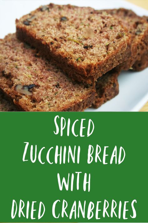 Spicy Zucchini Bread, Spiced Zucchini Bread, Spicy Bread, Spicy Zucchini, Vegan Vegetable Recipes, Spiced Zucchini, Cranberry Bread Recipes, Zucchini Loaf, Zucchini Cookies