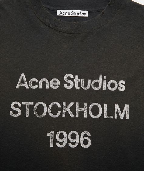 Acne Studios distressed T-shirts (SS2024) Acne Studios Tshirt, Acne Studio, Fashion Killa, Stockholm, Acne Studios, Graffiti, Acne, Paris, T Shirts