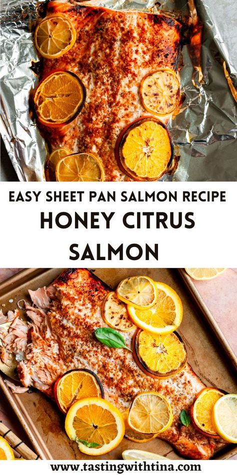 Summer Salmon Recipe, Citrus Salmon, Easy Salmon Recipe, Citrus Fish, Salmon Marinade, Seafood Menu, Citrus Recipes, Honey And Soy Sauce, Salmon Seasoning