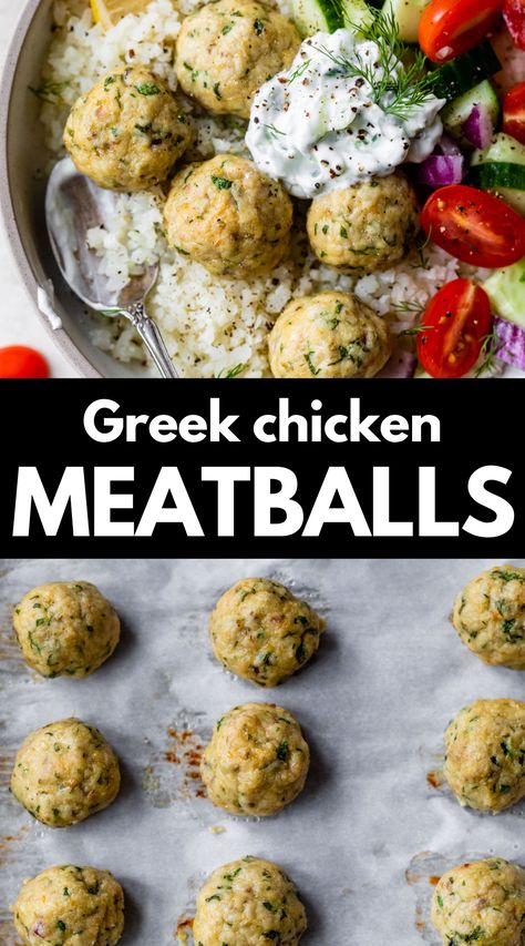 Mediterranean Chicken Meatballs, Chicken Ricotta Meatballs, Greek Chicken Meatballs, Chicken Herbs, Chicken Ricotta, Spicy Meatball, Ground Chicken Meatballs, Greek Turkey Meatballs, Ricotta Meatballs