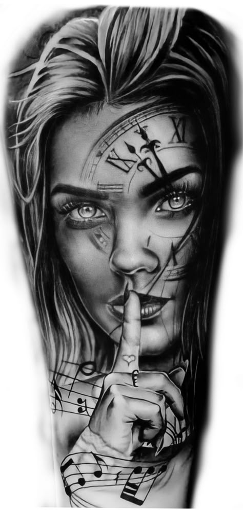 Womans Face Tattoo Design, Elegant Tattoos For Women, Portrait Tattoo Sleeve, Face Tattoos For Women, Chicano Tattoos Sleeve, Catrina Tattoo, Pin Up Girl Tattoo, Skull Girl Tattoo, Hyper Realistic Tattoo