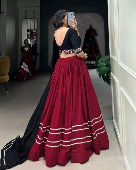 Rate : 1800 #apex__outfit Plain Rayon, Patola Print Perfection 🖤 Lehenga (Stitched) : Lehenga Fabric : Pure Rayon Lehenga Work : Plain With Gota Patti Lace Touch Up Lehenga Waist : Support Up To 42 Lehenga Closer : Drawstring With Zip Stitching : Stitched With Canvas And Full Inner Length : 41 Flair : 6 Meter Inner : Micro Cotton Blouse (Stitched) : Blouse Fabric : Pure Rayon (Fully Stitched) Blouse Work : Plain With Patola Print And Gota Patti Touch Up Blouse Size : 38” There is Extra Ma... Fancy Chaniya Choli, Zip Stitching, Choli Blouse Design, Patola Print, Traditional Chic, Latest Bridal Lehenga, Indian Outfits Lehenga, Choli Blouse, Stitched Lehenga