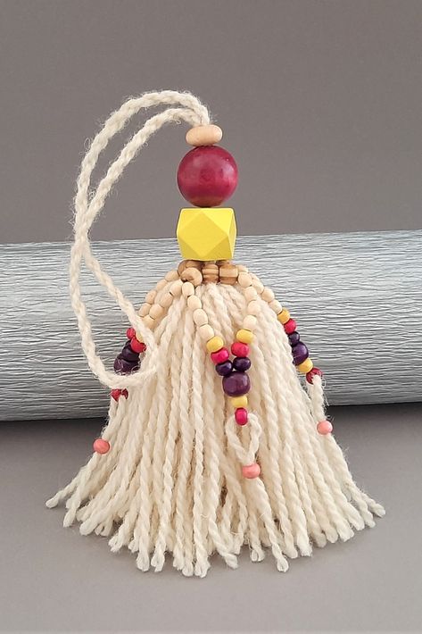 Yarn Boho Tassel, Large Key Tassel, Wall Decorations, Hanging Ornament Tassel Mobile, Bride Fashion Illustration, Tassels Fashion Clothing, Birthday Room, Tassel Wall Hang, Tassel Wall, Yarn Tassel, Pom Crafts, Tassel Crafts