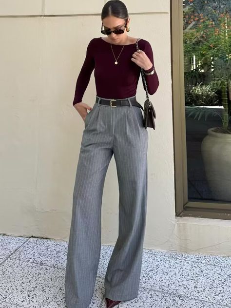 Y2K TRAF 2 Colors Women Pants 2024 Spring Summer High Waist Wide Leg Loose Trousers Ladies Casual Celebration Of Life Outfit, Thrift Store Outfits, Cute Work Outfits, Winter Inspo, Office Outfits Women, Corporate Outfits, Event Outfit, Trendy Fall Outfits, Elegantes Outfit