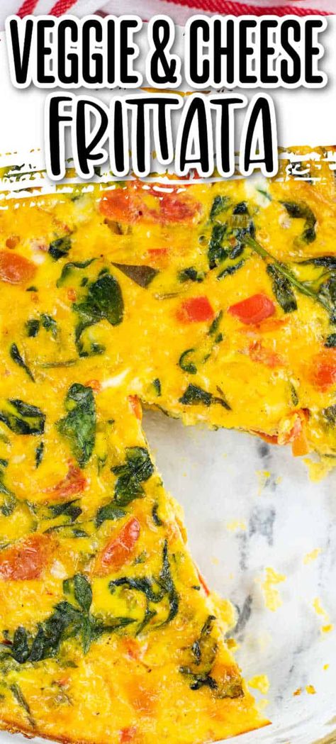 Easy Weekday Breakfast, Vegetable Frittata Recipes, Egg Frittata, Veggie Frittata, Vegetable Frittata, Weekday Breakfast, Cheese Frittata, Frittata Recipes, Colorful Vegetables