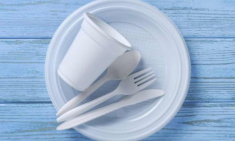 Single-use plastic plates and cutlery to be banned in England | Plastics | The Guardian Plates And Cutlery, Plastic Forks, Plastic Cutlery, Drink Containers, Reusable Coffee Cup, Plastic Ware, Animal Advocacy, Environmental Awareness, Plastic Pollution