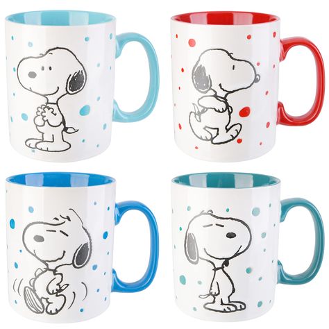 Snoopy Kitchen Decor, Snoopy Mug, Snoopy Collectibles, Peanuts Comic Strip, Double Wall Tumblers, Snoopy Love, Snoopy Christmas, 70th Anniversary, Mug Set