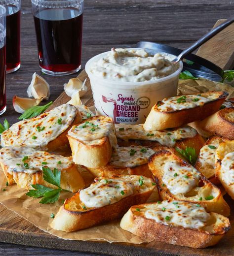 10 Tasty Trader Joe's Appetizers To Serve At Holiday Parties Garlic Toasts, Trader Joes Appetizers, Syrah Wine, Pub Snack, Yummy Dishes, Trader Joes Recipes, Cheese Bites, Baking Essentials, Cheese Spread