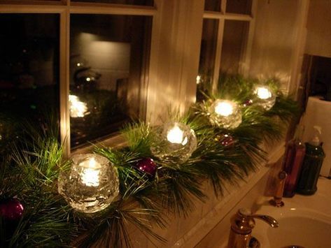 1000+ ideas about Window Sill Decor on Pinterest | Window Sill ... Bright Christmas Decorations, Christmas Window Decoration, Christmas Window Decorations, Christmas Mantel Decorations, Christmas Mantels, Kitchen Decorating, Christmas Window, Mantel Decorations, Noel Christmas