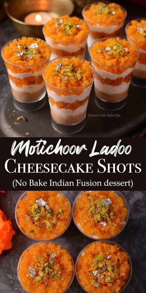 Mithai Recipe Indian Desserts, Ladoos Recipe Indian Sweets, Mini Indian Desserts For Parties, Quick Indian Sweets Recipes, Indian Wedding Desserts, Indian Party Desserts, Indian Dessert Ideas, Fusion Desserts Ideas, Indian Dessert Cups