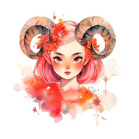 Vector aries zodiac sign watercolor art ... | Premium Vector #Freepik #vector #night #sky #water #nature Watercolor Art Style, About Aries, Arte Aries, Horoscope Art, Aries Art, Aries Zodiac Sign, Illustrator Design Tutorial, Water Nature, Illustrator Design