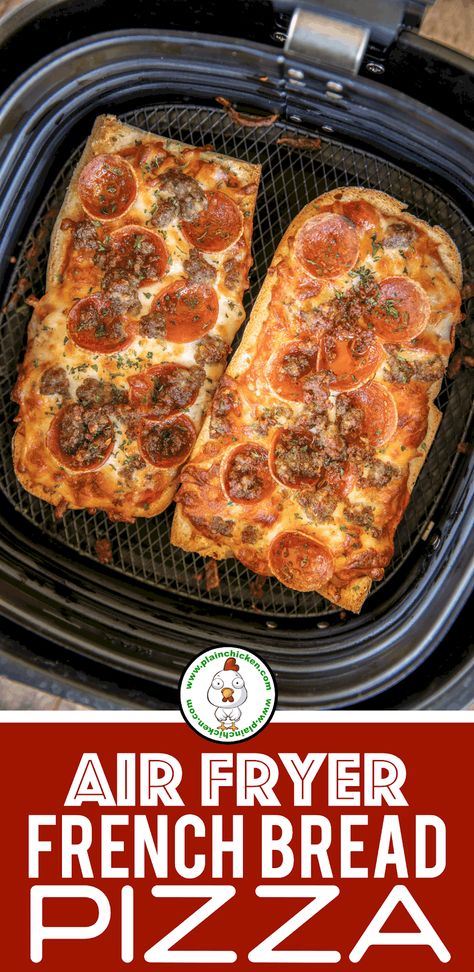 Air Fryer French Bread Pizza, Air Fryer French Bread, Pizza Baguette, Chicken French, Air Fryer Recipes Snacks, Air Fryer Cooking Times, French Bread Pizza, Cooks Air Fryer, Air Fried Food