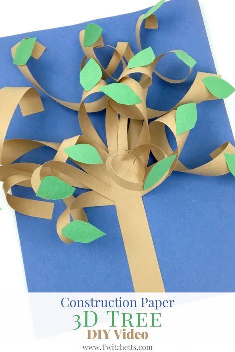 Create these fun 3d paper trees with your little ones. Construction paper crafts for kids are easy to set up for an easy afternoon craft! Afternoon Crafts, Construction Paper Crafts, Paper Craft Videos, 3d Tree, Easy Fall Crafts, Woodworking For Kids, Diy And Crafts Sewing, Paper Tree, Baby Gym