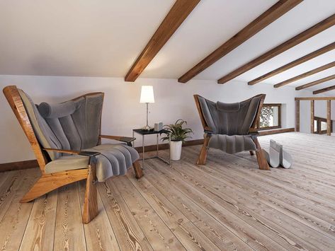 12 Functional Low Ceiling Attic Ideas - Homenish Low Ceiling Attic Ideas, Low Ceiling Attic Bedroom, Painted Ceiling Beams, Ceiling Ideas Living Room, Low Ceiling Attic, Low Ceiling Bedroom, Beams Ceiling, Exposed Ceiling, Patio Screen