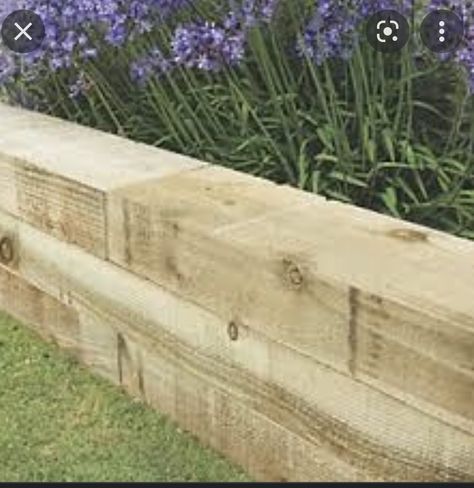 Forest Landscaping, Front Garden Ideas Driveway, Sleepers In Garden, Garden Ideas Driveway, Garden Railway, Railway Sleepers, Small Patio Garden, Front Garden Design, Back Garden Design