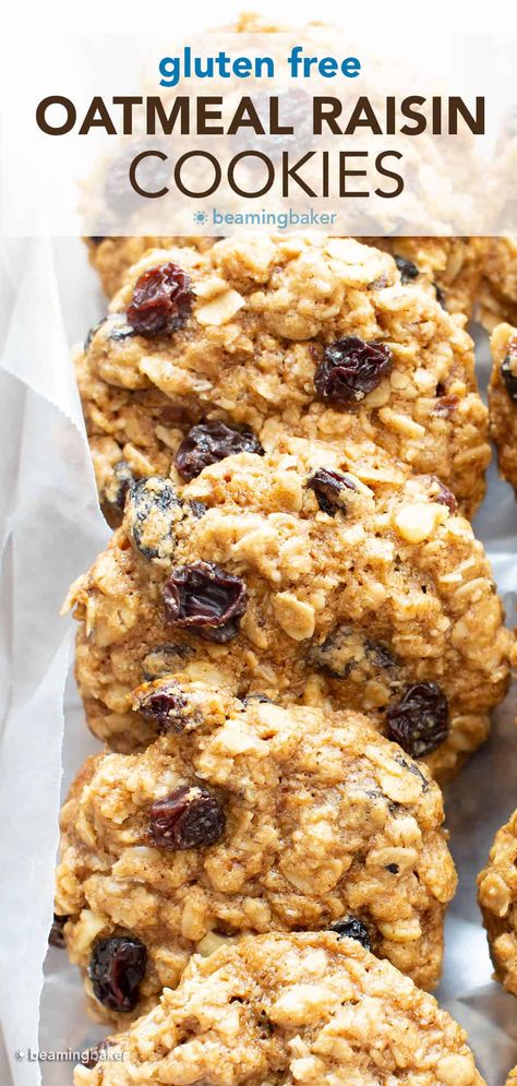 Dairy Free Oatmeal Raisin Cookies, Oatmeal Raison Cookies, Easy Oatmeal Raisin Cookies, Gluten Free Oatmeal Raisin Cookies, Cookies Dairy Free, Oatmeal Raisin Cookies Recipe, Vegan Oatmeal Raisin Cookies, Raisin Cookies Recipe, Oatmeal Raisin Cookies Healthy