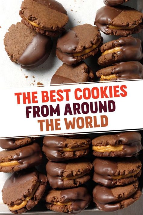 Christmas Cookies Around The World Recipe, Cookies From Other Countries, Cookies From Around The World Recipes, Best Chocolate Christmas Cookies, Ethnic Christmas Cookies, Dessert Recipes From Around The World, International Cookies Around The Worlds, Easy Desserts From Around The World, Worlds Best Cookies Recipe