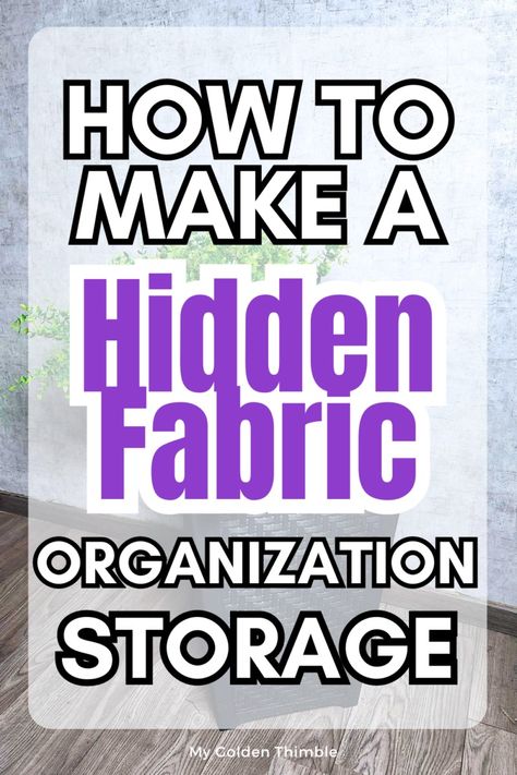 DIY Hidden Fabric Storage For Sewing Room Organization How To Store Fabric In Small Space, Sewing Room Storage Cabinets, Organize Sewing Room Small Spaces, Craft Room Fabric Storage, Dream Craft Room Sewing Studio, Organization Sewing Room, Sewing Baskets Organization, Quilt Room Organization Organizing Ideas, Fabric Scrap Storage Ideas