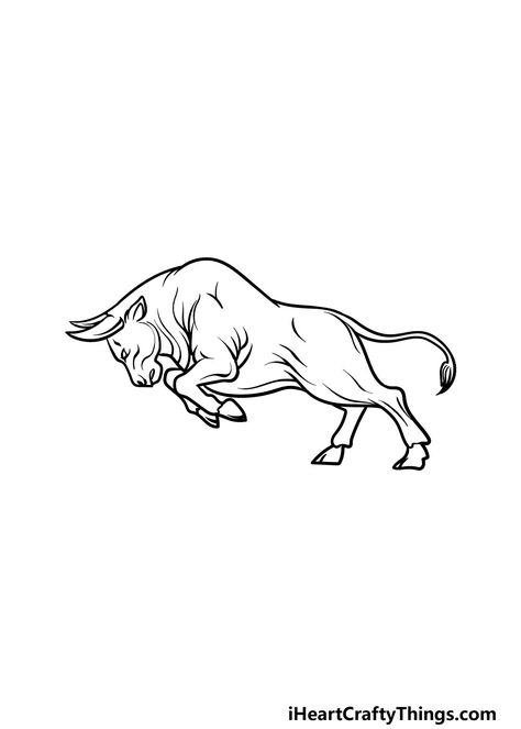 Bull Running Drawing, Brahman Bull Drawing, Bull Sketch Drawings, Pretty Bull Tattoo, Charging Bull Drawing, Bullfighter Tattoo, Bull Tattoo Stencil, Bull Lineart, Charging Bull Tattoo