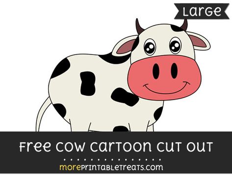 Cow Cartoon Cut Out - Large Cow Printable Templates, Cow Cutout, Cow Cartoon, Cow Stuff, Milk The Cow, Cow Clipart, Thanksgiving Craft, Dairy Cow, Class Decor