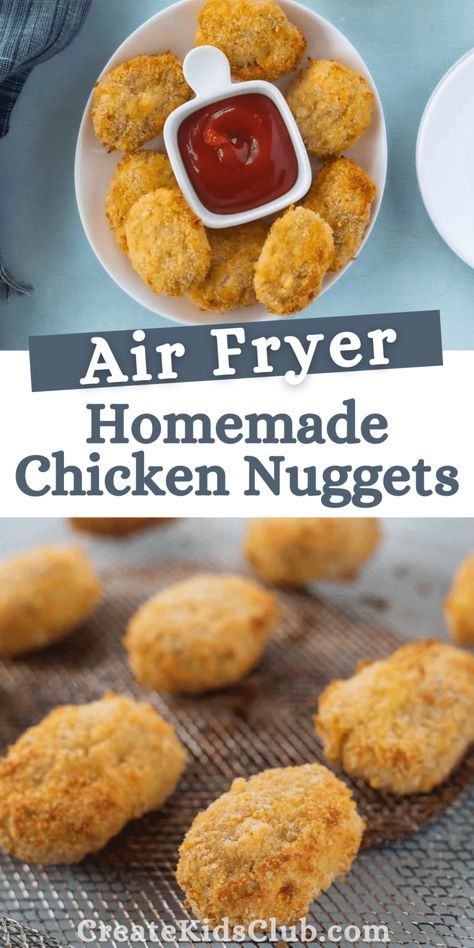 Air Fryer Homemade Chicken Nuggets with Ground Turkey Air Fryer Chicken Bites Corn Starch, Chicken Nuggets Air Fryer, Nuggets Air Fryer, Air Fried Chicken Nuggets, Air Fryer Chicken Nuggets, Corn Nuggets, Fried Chicken Nuggets, Frozen Chicken Nuggets, Baked Chicken Nuggets