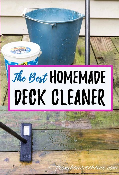 Diy Deck Cleaner, Homemade Patio, Wood Deck Cleaner, Homemade Outdoor Furniture, Wood Furniture Cleaner, Deck Cleaner, Easy Deck, Deck Cleaning, Oxygen Bleach