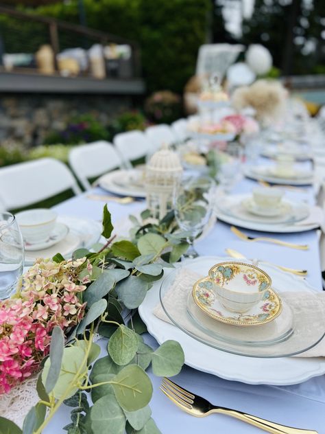 High Tea for the Bride to Be - Home Has My Heart High Tea Decorations Ideas, High Tea With The Bride To Be, Time For Tea With The Bride To Be, Tea With The Bride To Be, Hi Tea Ideas, High Tea Decorations, Whimsical Tea Party, Shower Vibes, Tea Cup Decor