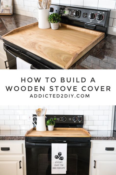 Learn how to build a DIY noodle board using this easy tutorial. This noodle board can be built using scrap wood you have on hand, or purchase the wood of your choice and customize it how you like! Diy Noodle Board, Diy Noodles, Wooden Stove, Stove Covers, Stovetop Cover, Stove Board, Noodle Boards, Using Scrap Wood, Cocina Diy