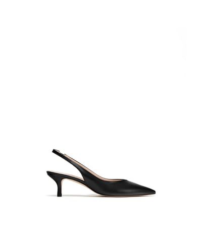 LEATHER SLINGBACK SHOES-View all-SHOES-WOMAN | ZARA United States Zara Pumps, Black Slingback Heels, Kitten Heel Shoes, Beautiful Accessories, Work Chic, Slingback Heels, Slingback Shoes, Slingback Heel, Fashion Spring