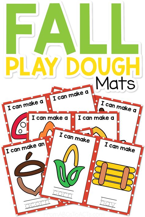 Fall Playdough Mats, Playdough Themes, Fall Playdough, Prek Science, Play Dough Mats, Dough Mats, Playdough Activities, Abc Printables, Playdough Mats